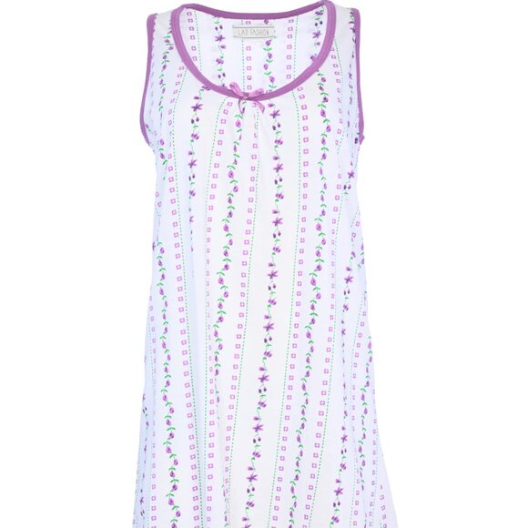Womens Sleeveless Nightgowns Sleepwear Soft Pajama Dress Nightshirts Purple Soft - Picture 3 of 5